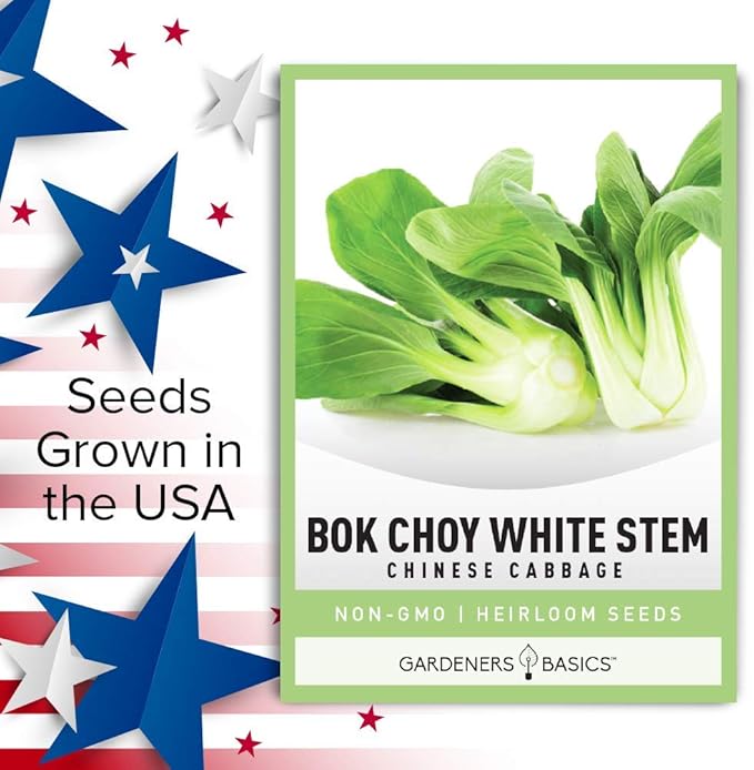 Gardeners Basics, Bok Choy Chinese Cabbage Seeds for Planting - (Pak Choi) Heirloom, Non-GMO Vegetable Variety- 1 Gram Seeds Great for Summer, Spring, Fall and Winter Gardens