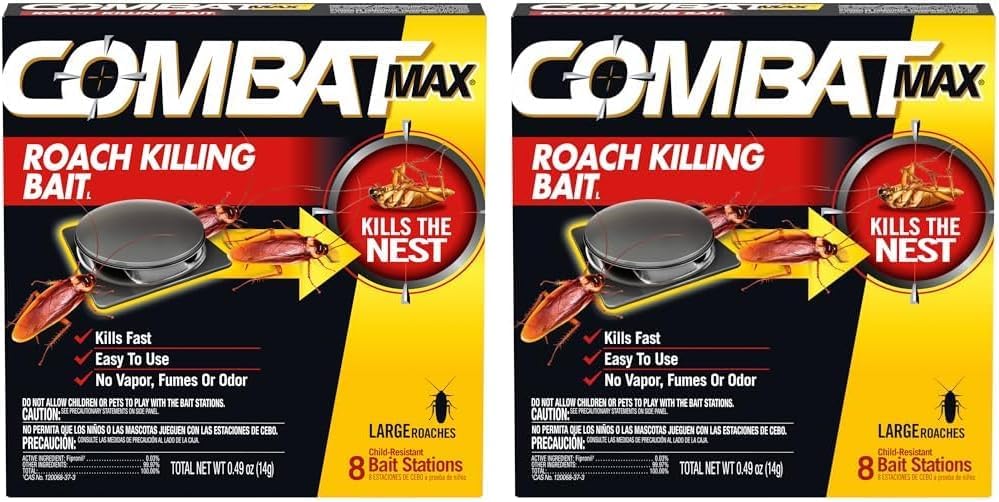 Combat Max 12 Month Roach Killing Bait, Small Roach Bait Station, Child-Resistant, 18 Count