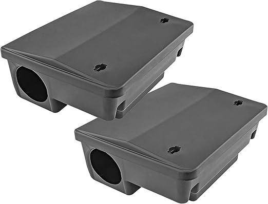 iTrap Mice & Rat Bait Stations – 2 Pack Rodent Control Boxes, Child & Pet-Safe Locking Design, Indoor/Outdoor Use with Mounting Brackets
