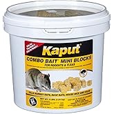 Kaput Combo Bait Pellets, Rat Bait to Kill Rodents & Fleas, Norway, House Mice, & Pine Voles - Includes Warfarin & Imidacloprid for Effective Pest Control (32 x 2oz Place Packs)