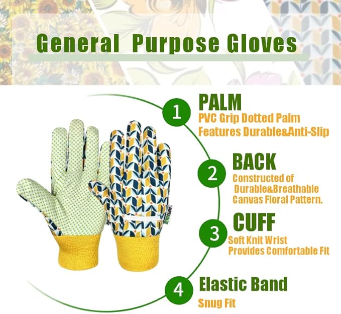 Thorn Proof&Puncture Resistant Gardening Gloves with Grip,Garden Glove for Women, Leather Yard Work Gifts