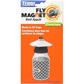 TERRO T380 Outdoor Reusable Fly Magnet Fly Trap - Poison Free Trap with Bait