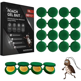 32 Pack Cockroach Gel Bait, Highly Effective Roach Killer Indoor Infestation Solution, Fast Acting Cockroach Killer Indoor Home Kitchen Use, Easy to Apply & No Mess Roach Bait, Long-Lasting