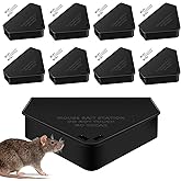 Mouse Bait Station Outdoor Indoor with Keys, Reusable Rat Bait Stations Mice Stations, Friendly to Children and Pets Bait Box for Kitchen Garage Basement Patio (8)