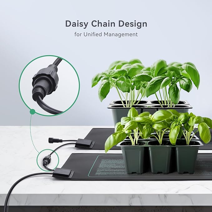 LUXBIRD LB-1SC Temperature Controller with 6 Pack Daisy Chain Heating Mat Combo