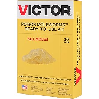 Tomcat Mole Killer(a), Ready-to-Use Worm Bait Strips that Mimic Earthworms, Kills Moles in One Feeding, 10 pk.