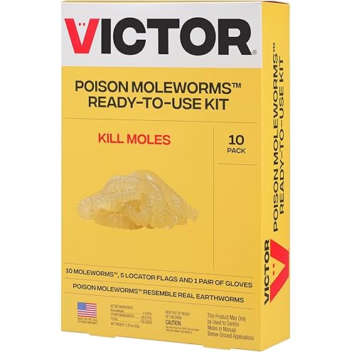 Tomcat Mole Killer(a), Ready-to-Use Worm Bait Strips that Mimic Earthworms, Kills Moles in One Feeding, 10 pk.