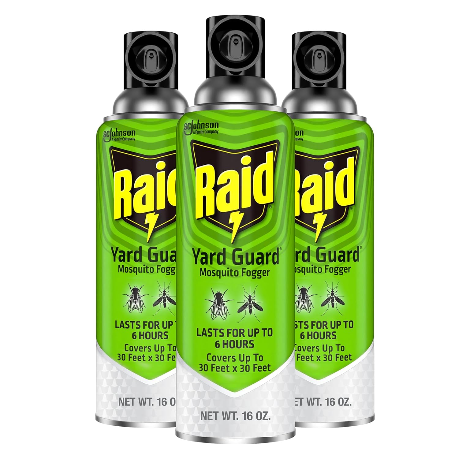 Raid Yard Guard Mosquito Fogger for Outdoor Yard Patio Deck and Garden Mosquito Control Aerosol Spray 16 Ounce (Pack of 12)