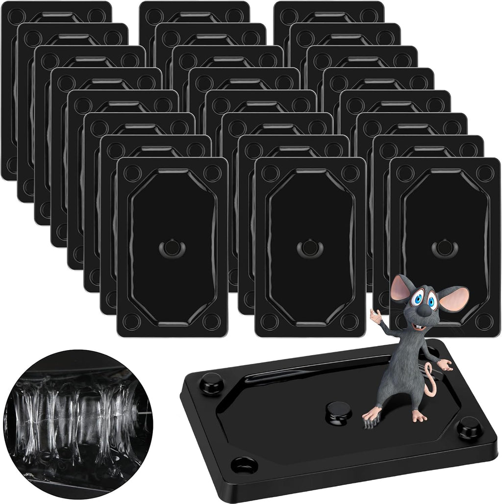 Qualirey 100 Pieces Mouse and Insect Glue Traps Baited Sticky Plastic Boards for House Rodents Heavier Adhesive Traps with Nontoxic Glue for Insects, Ready to Use, Pet Children Safe