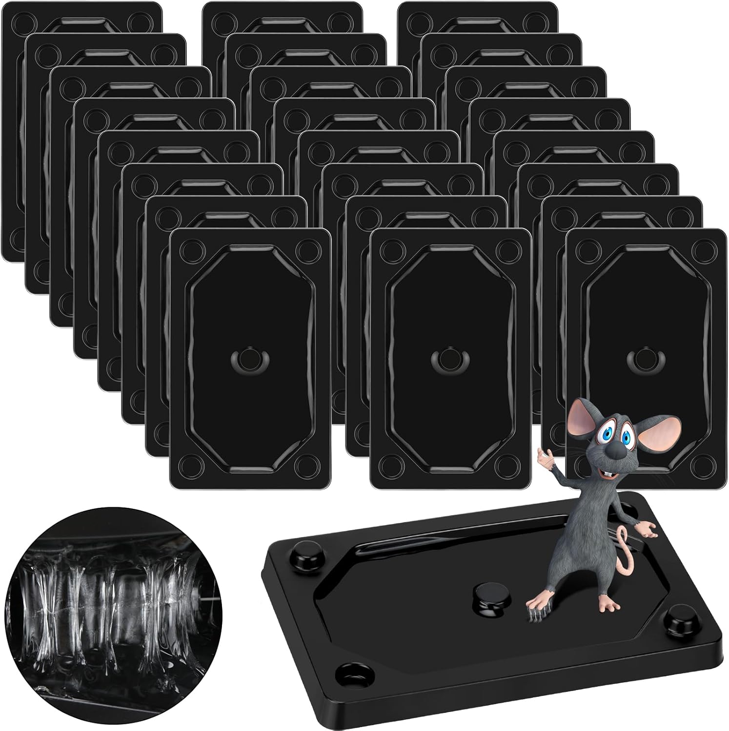 Qualirey 100 Pieces Mouse and Insect Glue Traps Baited Sticky Plastic Boards for House Rodents Heavier Adhesive Traps with Nontoxic Glue for Insects, Ready to Use, Pet Children Safe