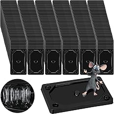 Qualirey 100 Pieces Mouse and Insect Glue Traps Baited Sticky Plastic Boards for House Rodents Heavier Adhesive Traps with Nontoxic Glue for Insects, Ready to Use, Pet Children Safe