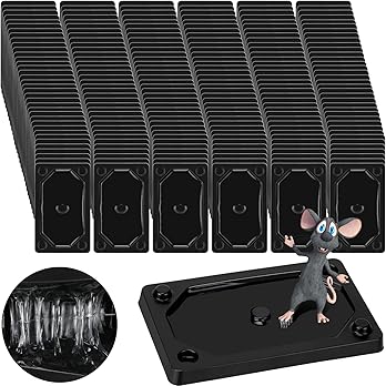 Qualirey 100 Pieces Mouse and Insect Glue Traps Baited Sticky Plastic Boards for House Rodents Heavier Adhesive Traps with Nontoxic Glue for Insects, Ready to Use, Pet Children Safe