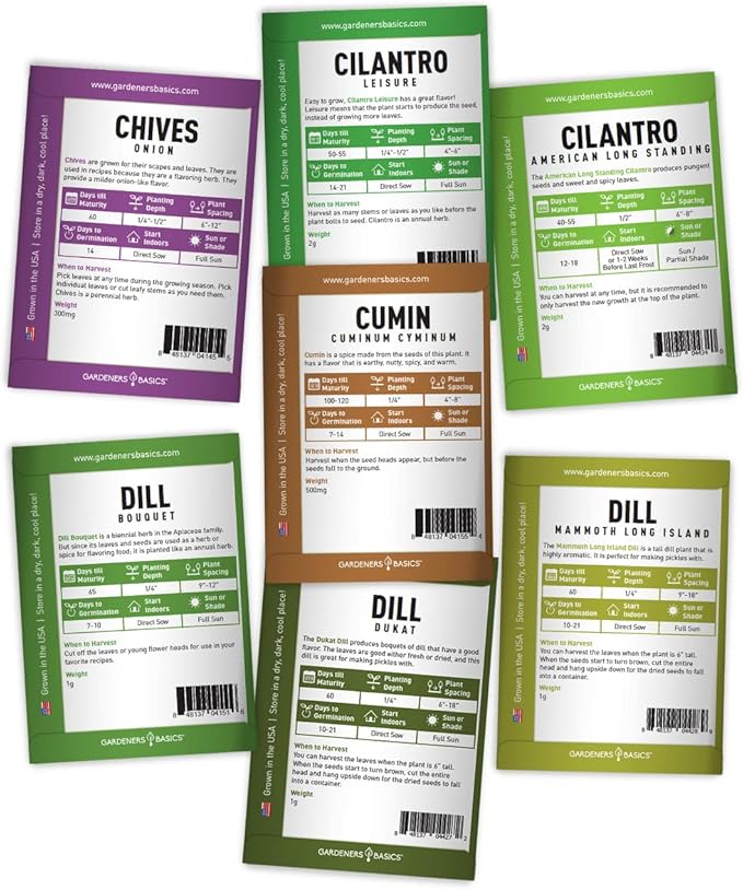 35 Medicinal & Culinary Herb Seeds Variety Pack - Heirloom Non-GMO Garden Kit for Indoor, Outdoor & Greenhouse Growing - Apothecary, Tea & Cooking Herbs - Gift for Gardeners
