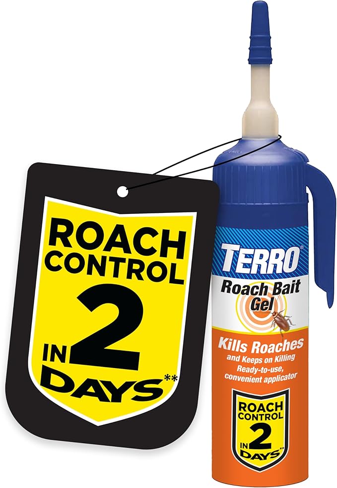 Terro T502 Ready-to-Use Indoor Cockroach Gel Bait Killer - Kills German, American, Oriental Roaches, 3 oz