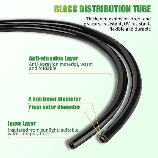 164FT Drip Irrigation System, 192Pcs Automatic Garden Watering System with Adjustable Misting Nozzle Sprinkler, 1/4 inch Blank Distribution Tubing Watering Drip Kit for Greenhouse, Patio, Lawn (164FT)