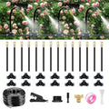40FT Drip Irrigation System for Garden – Automatic Watering Kit with Solid Brass Metal Connectors, 360° Bendable Tubing & 14 Adjustable Nozzles for Greenhouse, Lawn, Yard & Plants