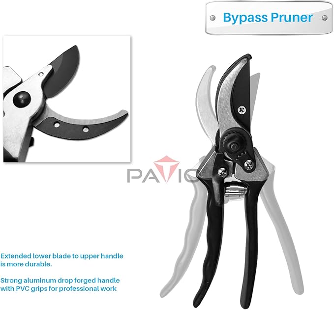 Patio Loppers Garden Tools, 3 Piece Kit with Hand Lopper, Hedge Shear and Bypass Pruner; Tree Trimmer Pruning Shears Branch Cutter Heavy-duty Clippers Shrub Care Set for Yard Lawn Gardening Gift