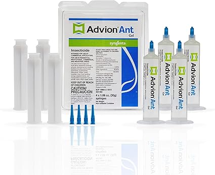 Advion Ant Gel Bait, 4 Tubes x 30-Grams, 4 Plungers and 4 Tips, Effective Bait, Formulated with 0.05% Indoxacarb, Indoor and Outdoor Use, Killer Gel for Control of Most Major Ant Species