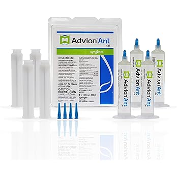 Advion Ant Gel Bait, 4 Tubes x 30-Grams, 4 Plungers and 4 Tips, Effective Bait, Formulated with 0.05% Indoxacarb, Indoor and Outdoor Use, Killer Gel for Control of Most Major Ant Species