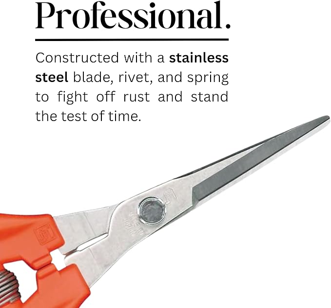 CHIKAMASA TP-530S Professional gardening shears/scissors for harvesting vegetables, fruit, trimming plants and excellent for small stem-thinning inside closed spaces.