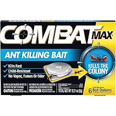Combat Max Ant Killing Bait Stations, Indoor and Outdoor Use, 6 Count