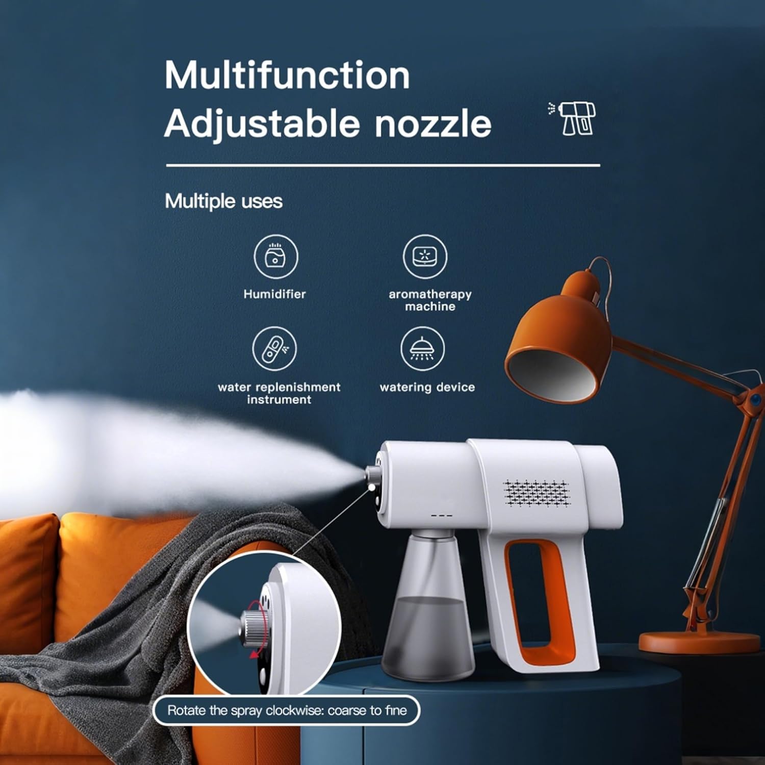 Handheld Induction Nano Fogger Machine，Sanitizer Spray Machine, Electrostatic Sprayer， Electrostatic Atomizer Sprayer，Cordless Nano Steam for Home Office Garden use