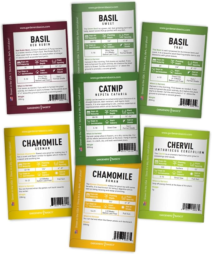 35 Medicinal & Culinary Herb Seeds Variety Pack - Heirloom Non-GMO Garden Kit for Indoor, Outdoor & Greenhouse Growing - Apothecary, Tea & Cooking Herbs - Gift for Gardeners