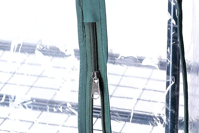 4-Tier Greenhouse Replacement Cover Clear PVC Greenhouse Cover with Roll-Up Zipper Door - 27" L x 19" W x 63" H