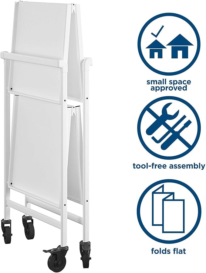 COSCO Outdoor Living™ Outdoor and Indoor Folding Serving Cart with Wheels and 2 Shelves, White