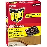 Combat Roach Killing Bait, Roach Bait Station For Large Roaches, Kills The Nest, Child-Resistant, 8 Count,Insects