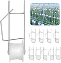 10 Pack Tomato Roller Hooks with 49.2FT String,Tomato Roller Hooks for Greenhouse,Plant,Flower Vine Crop Trellis Kit