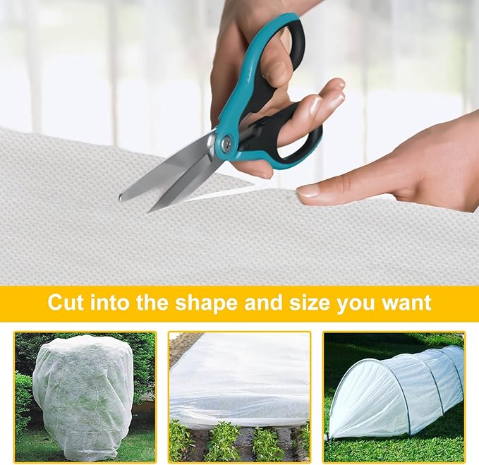 Plant Covers Freeze Protection with 20 Stainless Steel Clips, 10 x 29.5Ft Frost Cloth Plant Blankets Floating Row Cover for Outdoor Plants Raised Bed Greenhouse