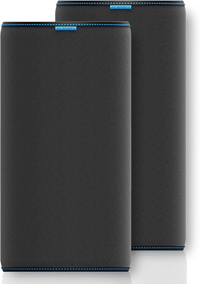 AC Infinity Pre-Filter Cloth 8”, Replacement Inline Filter Sleeve 2-Pack, Fits 8” Carbon Filters for Odor Control in Grow Tents, Indoor Gardening, Hydroponics