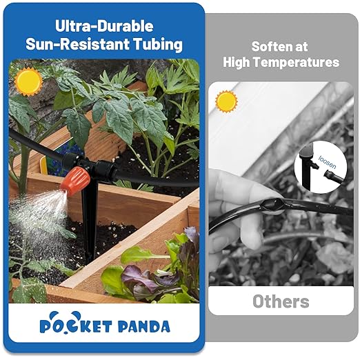 120FT Drip Irrigation Kit for Garden, Quick-Connect Raised Bed Watering System with 1/2" & 1/4", Plant Accessories, Drip Line Kit for Greenhouse, Raised Bed, DIY Micro Sprinklers Set for Yard Outside