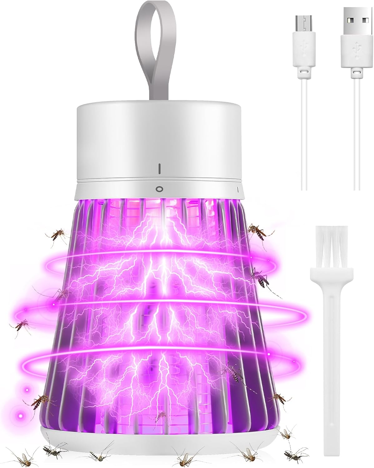 Bug Zapper Indoor, Portable Mosquito Zappers Killer, USB Power & Rechargeable Electric Fly Swatter Zapper, Mosquito Repellent Outdoor Patio, Flying Trap for Home Camping, Lightweight, Satety Gird