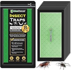 MaxGuard Glue Trap Strips (24 Traps) Non-Toxic Extra Sticky Glue Board Pre-Baited with Fruity Scent Attractant Trap & Kill Insects, Bugs, Spiders, Crickets, Scorpions, Cockroaches, Centipedes, Mice