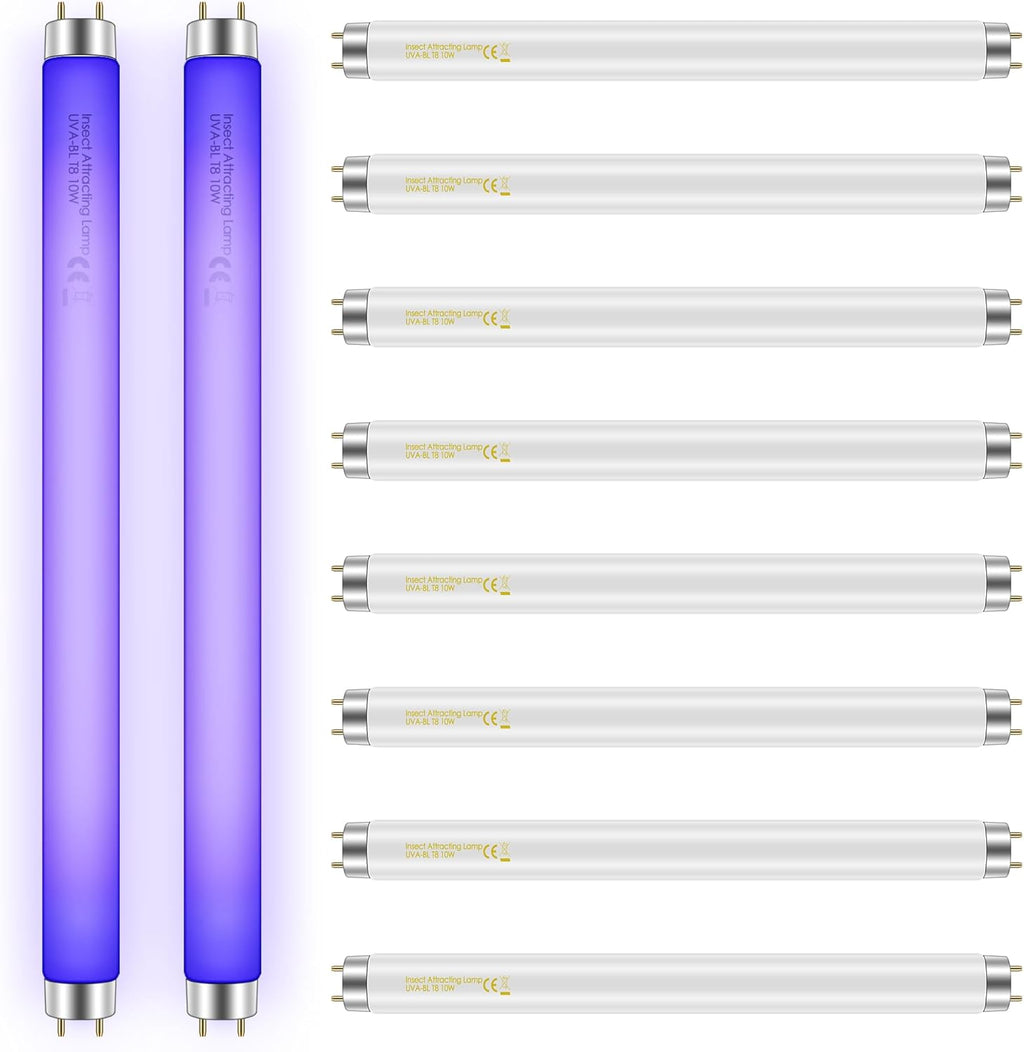 Qualirey 12 Pack Bug Zapper Replacement Light Bulbs 10W for 20W Indoor Bug Zapper, BL T8 F10W 13Inch Light Tube Compatible with Aspectek, Liba, Micnaron, Lulu Home and Other 20W Mosquito Lamp