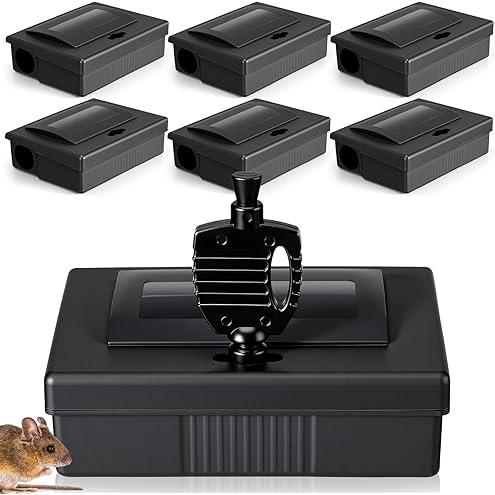 Mouse Bait Station Outdoor Indoor with Keys, Reusable Rat Bait Stations Mice Stations, Friendly to Children and Pets Bait Box for Kitchen Garage Basement Patio (8)
