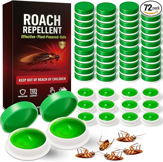 80 Pack Roach Bait Indoor Infestation, Powerful Attraction Cockroach Bait Gel Stations, Quick Repellent Formula, Easy to Apply Cockroach Control for Effective Home Protection