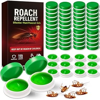 48Pack Roach Gel Bait,Roach Repellent for Home - Fast Acting Cockroach Killer Gel,Roach Killer Indoor Infestation Solution,Long Lasting Natural Roaches Control for Kitchen, Bathroom, Garage
