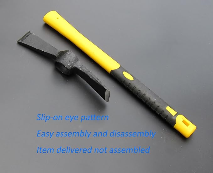 Forged Adze Hoe, Weeding Mattock Cutter, Pick Axe 15-Inch, One Piece Intact Drop Forged, Plastic Coated Fiberglass Handle, 1.5LB