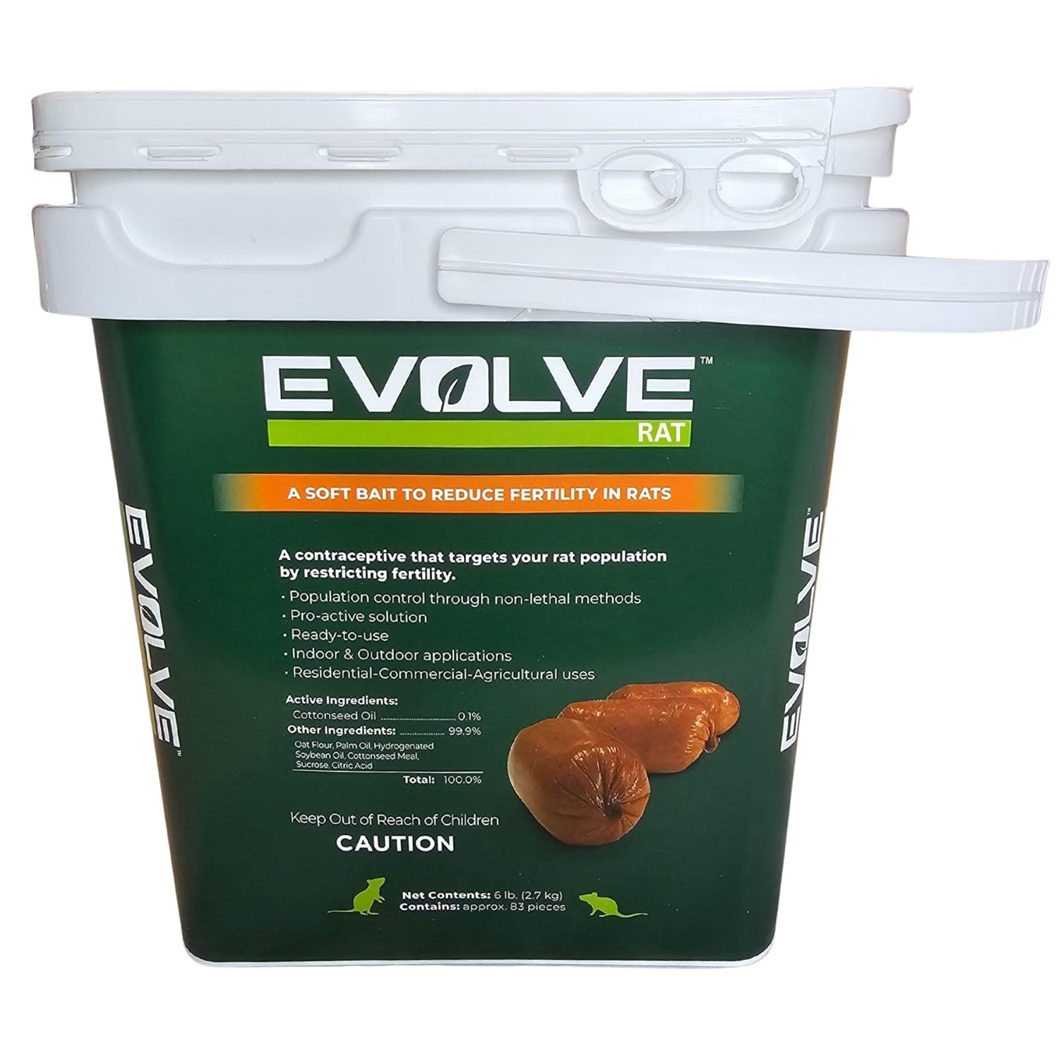 Evolve Rat Birth Control Soft Bait Sausages – 3 lbs | Scientifically Proven Rat Population Control | Not a Poison, Long-Term Population Management
