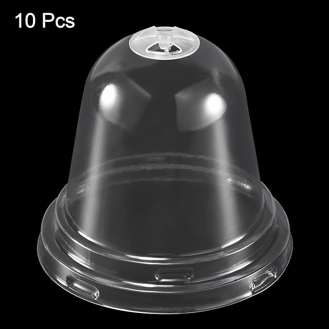 PATIKIL 3.4" Plant Humidity Dome, 10Pcs Round Plastic Garden Cloche Dome Plant Cover Reusable for Outdoor Frost Freeze Protection Mini Greenhouse, Clear 8.8cm