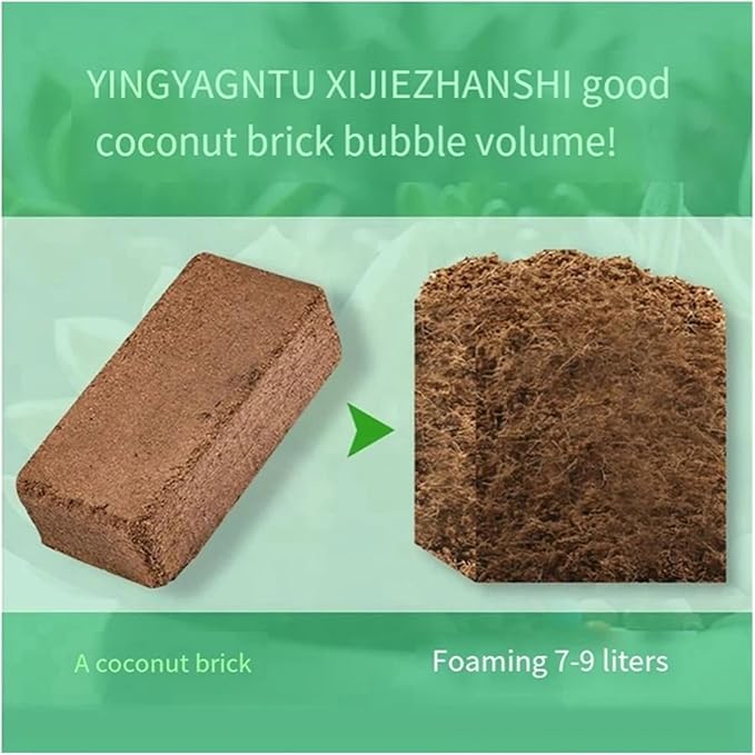 Coir Brick for Plants Premium 100% Organic Peat Moss Mix with Low EC & pH Balance, Fiber Coconut Husk for Planting, Gardening, Potting Soil Substrate High Expansion