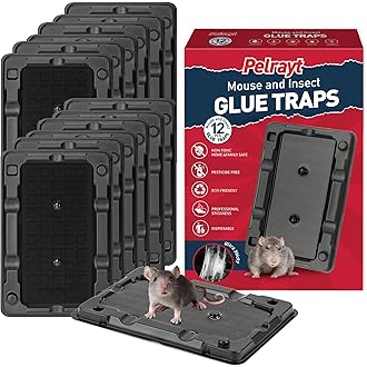 Sticky Mouse Traps Indoor for Home - 16 Pack Pre-baited Glue Traps for Roaches, Spider, Lizard, Bulk Sticky Rodent Catcher for Kitchen, Garage, Pet Safe Pest Control, Non-Toxic, Small Size