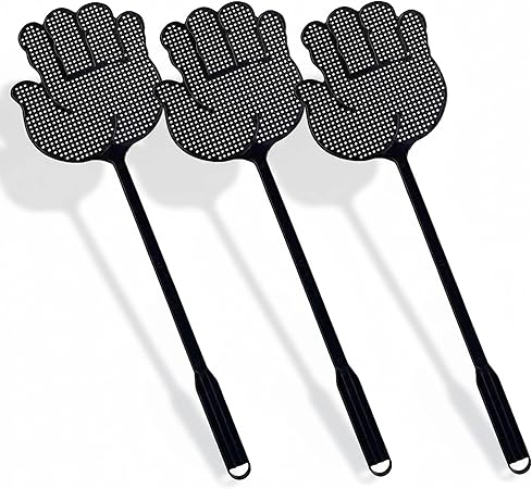 Fly Swatter Heavy Duty for Indoors – Hand-Shaped Flyswatter with Non-Slip Grip, Flexible 3-Pack Bug Swatters for Kitchen, Patio & Living Room