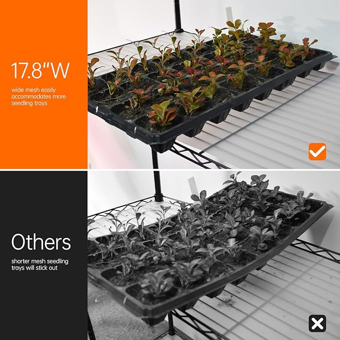 Bstrip Plant Shelf with Grow Light, 5 Tier Large Tall Plant Stand with 3FT T8 120W Grow Light for Indoor Plants, Full Spectrum LED Plant Light with Wheel for Seedling, (47.2" Lx17.8 Wx71 H)