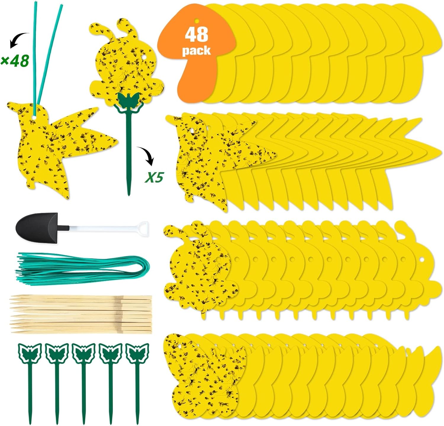 36 Pack Fruit Fly Traps for Indoors, Gnat Traps for House Indoor, Sticky Traps Fungus Gnats Killer for Mosquito and Flying Insects, Bug Pest Insect Catcher Killer for Houseplant