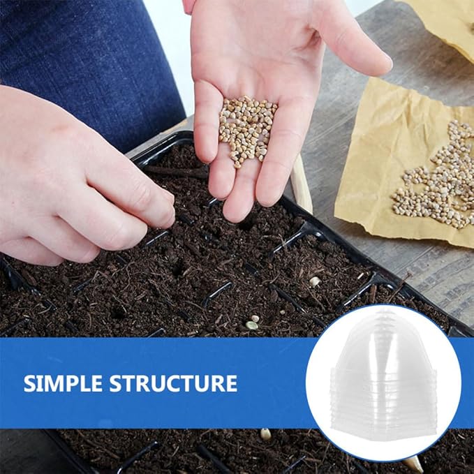 SUPVOX 12pcs Greenhouse Humidity Dome Covers for Flower Pots and Cloche Square Shape Design for Optimal Plant Growth and Easy Observation
