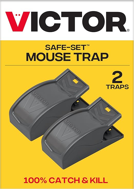 Victor M070B Easy and Safe-Set Power Kill Mouse Trap Quick and Clean Rodent Disposal - 2 Reusable Mouse Traps